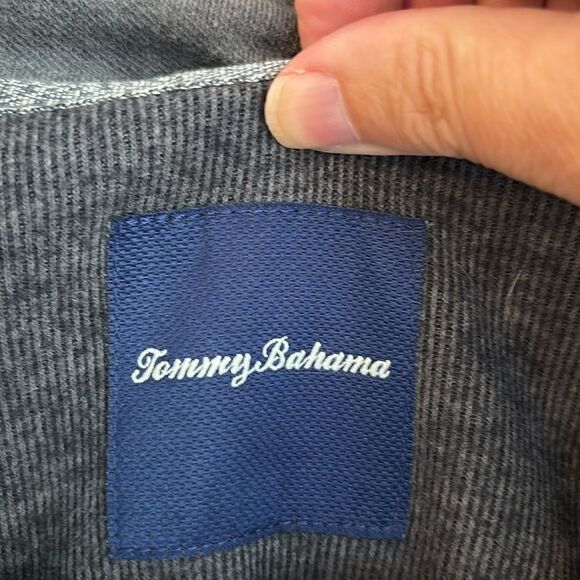 Tommy Bahama Men’s charcoal gray pullover button down sweatshirt size large EUC - Picture 6 of 11